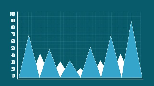 Financial Business Charts, Graphs And Diagrams,4K Blue Background.