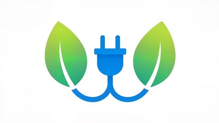 Blue plug with green leaves