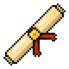 Pixel Art Icon of Scroll