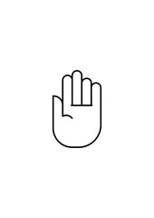 Obraz premium Black Hand Silhouette Icon Isolated on Dark Background