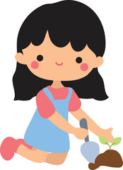 Kids Gardening Illustration