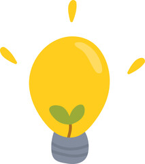 Green Idea Light Bulb Illustration for Sustainability