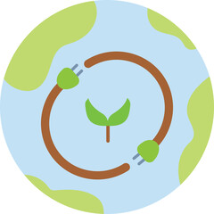 Circular Growth Earth Illustration for Sustainable Cycle