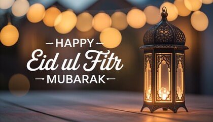 eid background with glowing lantern