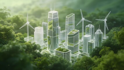 Futuristic ecofriendly cityscape