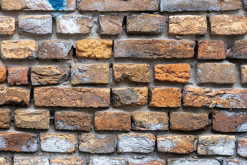 Old dirty stone brick wall texture pattern background