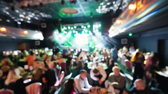 Festive banquet with lively interactions. Stylish celebration featuring engaging guest conversations