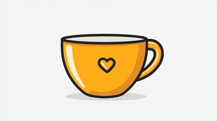 Cute Orange Coffee Cup Illustration