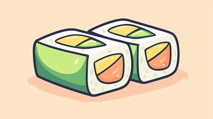 Colorful Sushi Illustration (3)