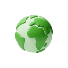 A Vibrant and Eco-Friendly Green Earth Symbolizes Environmental Stewardship and Conservation . Isolated on transparent background, png
