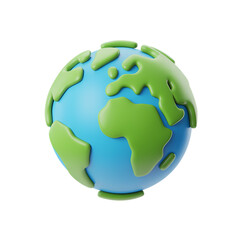 3D Render of Earth Globe, symbolizing global awareness and environmental stewardship in modern graphic . Isolated on transparent background, png