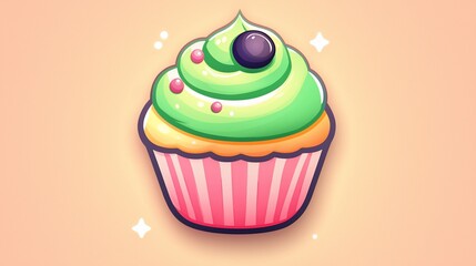 Cute Cupcake, Pastel Background