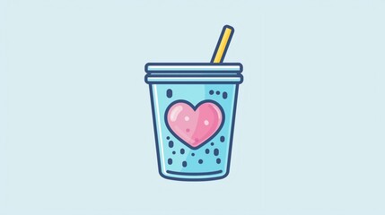 Cute Drink Design on Pastel Background
