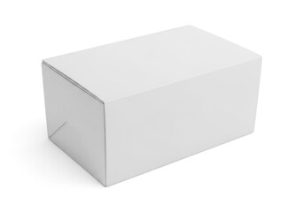 Naklejka premium Blank White Rectangular Cardboard Box Closed Front View Showing Seamless Design and Clean Edges Isolated on White Background