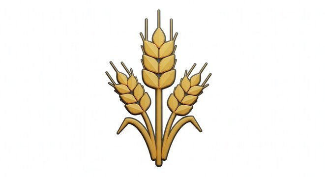 Close-up of Golden Wheat Ear with Green Background for Agriculture Themes