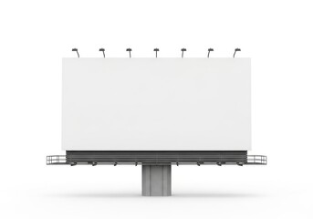 Obraz premium Large Outdoor Billboard Structure With A Blank White Panel Ready For Advertising Content Isolated On White Background