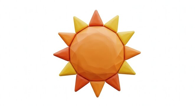 Bright Abstract Sun with Spiked Rays - Colorful Geometric Design