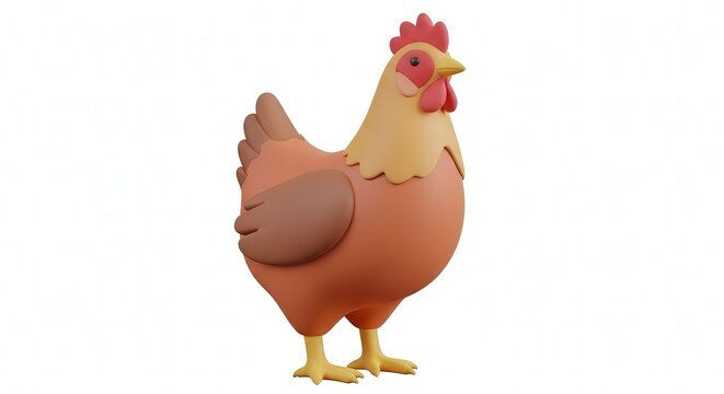 Cute Cartoon Chicken Figurine with Vibrant Colors for Kids or Decor