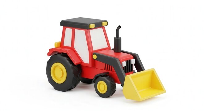 Colorful Toy Tractor with Front Loader for Children Play and Education