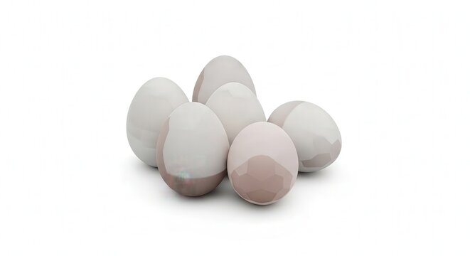 Fresh White Eggs Displayed in a Cluster for Healthy Breakfast Options