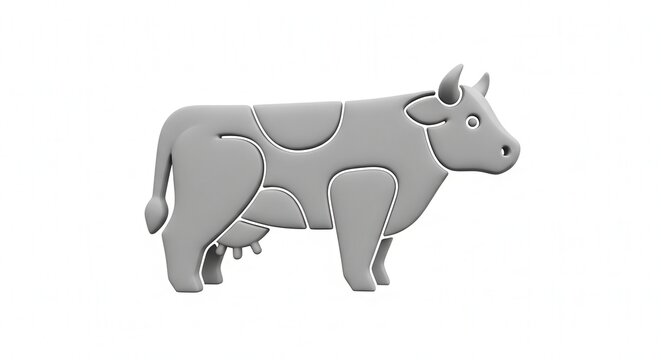Creative 3D Model of a Gray Rhinosaurus Dinosaur for Educational and Design Projects