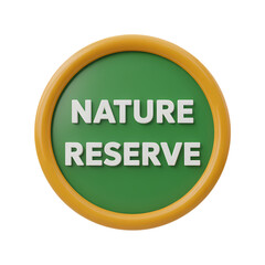 Nature Reserve badge, symbol of environment protection and conservation with a round design  . Isolated on transparent background, png
