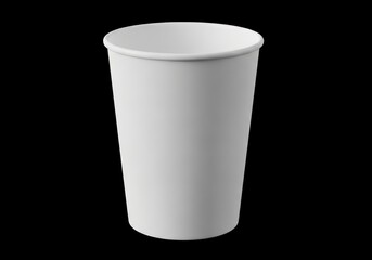Plain White Paper Cup With Rim Isolated on Black Background Studio Shot Highly Detailed Product Photography