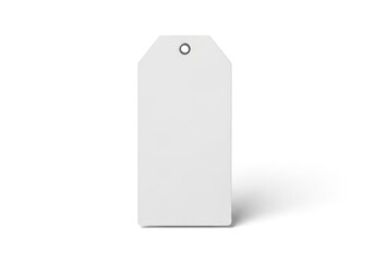Plain White Rectangular Hang Tag With Rounded Top And Metal Eyelet For Branding Purposes Isolated On White Background