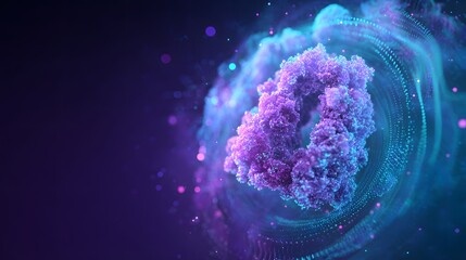 A vibrant digital wave of sparkling particles in a dark space