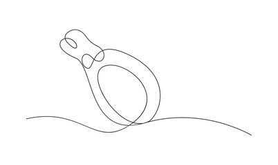Obraz premium Minimalist chicken leg drumstick continuous line art illustration for food and meat concept