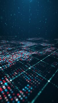Technologically themed dynamic network particle space wallpaper, 4K
