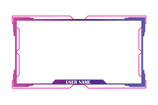 Purple gaming screen overlay with username slot for professional esports content