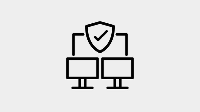 Network safety icon animated isolated on white background seamless looping