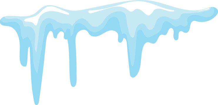 Icicle hanging. Frozen ice cap cartoon icon
