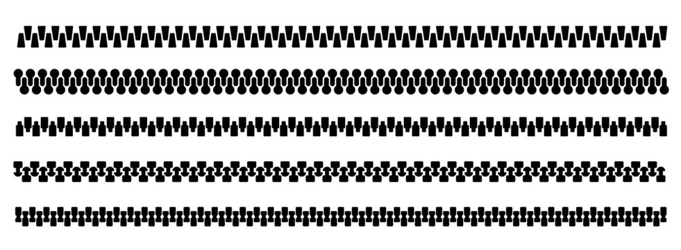 Zipper brush set. Zip vector.  Patterns with zipper brushes.