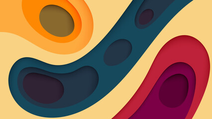 Abstract colorful background with vibrant yin yang circles symbolizing balance and harmony