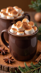 Warm and cozy hot chocolate topped with toasted marshmallows, perfect for winter gatherings and festive celebrations