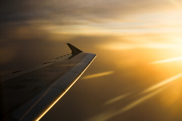 The view outside the window of a modern passenger plane