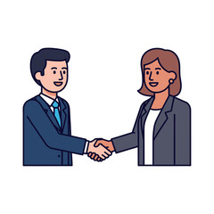 Fototapeta premium Business Man and Woman Shaking Hands, Agreement and Partnership Concept