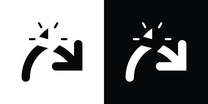 Broken Arrow Icon Sheet Black And White