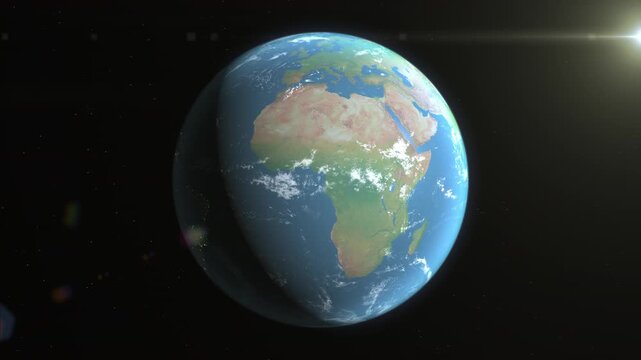 Location and map of Ethiopia on the surface of the earth at day.