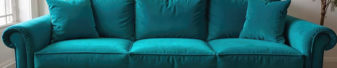 Luxurious deep teal velvet settee cushion, plump and inviting, perfect for adding a touch of elegance to any living space Ideal for sofas, benches, or window seats , supportive cushion, comfort