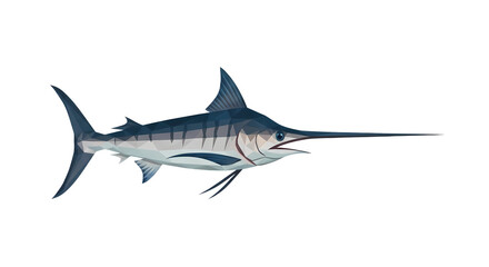 Obraz premium Majestic Blue Marlin Fish Illustration Ocean Marine Life Big Game Fishing Icon
