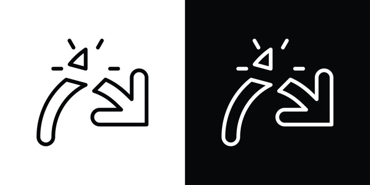 Broken Arrow Icon Sheet Black And White