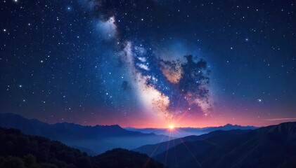 Mysterious night sky filled with constellations, swirling nebulae, and distant galaxies, hinting at the vastness and wonder of the cosmos A breathtaking celestial landscape , cosmos, nebulae