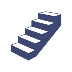 Minimal isometric staircase. Vector step design with perspective view, suitable for architecture or career progress themes.