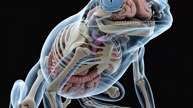 Detailed Scientific Illustration of a Frog's Internal Anatomy