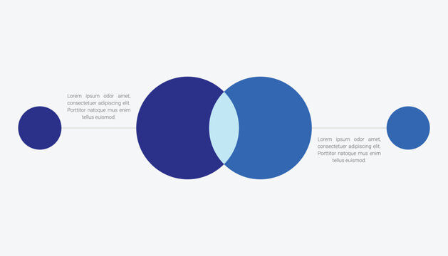 Two Steps Venn Diagram Infographic Template With Overlapping Circles