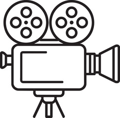 Cinema movie camera projector on tripod stand