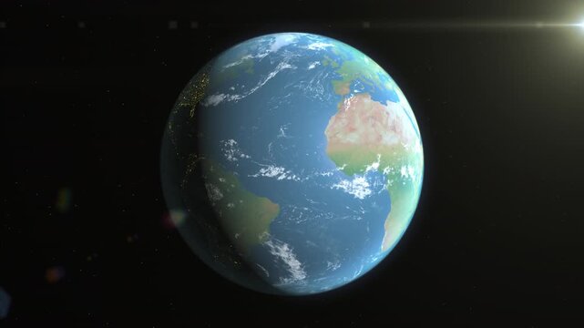 Location and map of European Union on the surface of the earth at day.